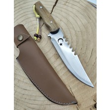 Göcen El Yapımı Ceviz Kabze Paslanmaz Çelikten Kamp Bıçağı Kılıflı Erkeklere Kişiselleştirilebilir Hediye Outdoor Bushcraft Bıçak