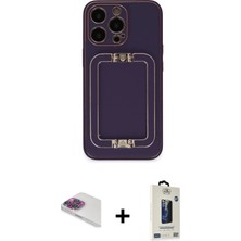 Cepte Toptan iPhone 13 Pro Max Kozmos Minimal Prime - Siyah Bilvis Hayalet Cam Ekran Koruyucu + Gökkuşağı Pers Alüminyum Kamera Lens