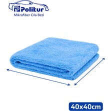 Polikur Mikrofiber Detay ve Parlatma Bezi Mavi 40*40CM (500GSM)