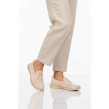 Walkway Bej Fileli Hafif Esnek Kolay Giyilebilir Kadın Casual Ayakkabı 575 G