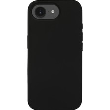 Kzy Apple iPhone 16E ile Uyumlu Kapak Kamera Bölümü Açık Içi Kadife Lansman Silikon Kılıf - Siyah