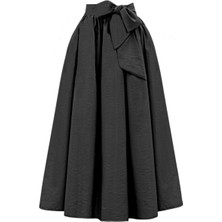 Modamorfo Siyah Piliseli Kemerli Paraşüt Etek Pamuk-Polyester Malzeme ile Şık Günlük Kombinler İçin