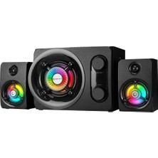 Rampage Rms-G8 Antares 2+1 25W Bluetooth USB SD FM Siyah LED Işıklı Gaming Speaker Hoparlör