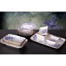 Gönül 15 Parça Kahvaltı Seti 6 Kişilik Renkli Seramik Özellikli Çiçek Temalı