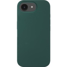 Kzy Apple iPhone 16E ile Uyumlu Kapak Kamera Bölümü Açık Içi Kadife Lansman Silikon Kılıf - Yeşil