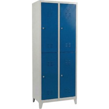 Asram Metal 4 Gözlü Ekonomik Soyunma Dolabı Mavi 67X37X198