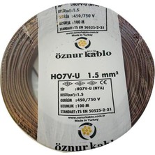 Öznur 1,5 Mm2 Nya Kablo Tek Damar Kahve 100MT