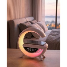 DS LLC Rgb Gece Lambalı Kablosuz Şarj Cihazlı Bluetooth Hoparlör Dijital Saat DSLLC4-2356Y
