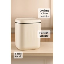 20L Sensörlü Akıllı Antibakteriyel Çöp Kovası Otomatik Kapaklı, Banyo Mutfak 4 Pil Yanında