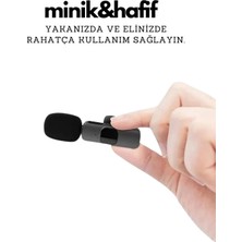 Type-C Çiftli Kablosuz Yaka Mikrofon Seti Telefon Vlog Canlı Yayın Tiktok Youtube Uyumlu