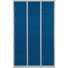Asram Metal 15 Gözlü Metal Emanet Dolabı MAVI118X40X170