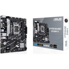 Asus Prıme B760M-K Ddr5 8000MHZ 1xvga 1xhdmı 2xm.2 USB 3.2 Matx 1700P (12. / 13. ve 14. Nesil Işlemci Uyumlu)