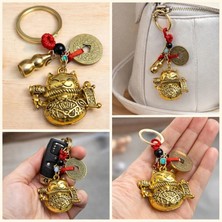 Metal Şans ve Bereket Kedisi Anahtarlık Model 1