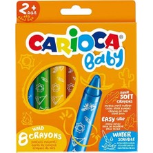 Özssay Carioca Jumbo Bebek Yumuşak Pastel Boya 8'li Su Bazlı Kolay Temizlenebilir Renkli Kalemler