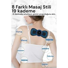 8 Modlu Mini Şarjlı Kelebek LCD Ekran Ems Boyun Omuz Kol Sırt Elektrikli Masaj Bantı Kas Stimülatörü