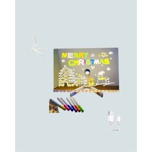 isiltikidsmoda Şık ve Modern LED Pano – Neon Işıklı Silinebilir Akrilik Yazı Tahtası, 7 Renkli Kalem Dahil - Lisinya