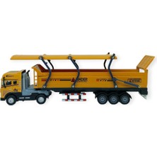Metal Tır 1:24 - Sesli Işıklı Kum Taşıyıcı Tır 39 cm - Sarı  (Lisinya)