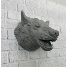 isiltikidsmoda Gri Kurt Duvar Biblosu Güçlü Detaylı Dekoratif Tasarım 25X19 cm - Lisinya