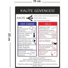Mayeka Metal Kalite Güvencesi 15X20 cm Uyarı Iş Güvenliği Levhası