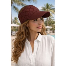 Aydın Şapkacınız Simli Örgü Vizör Şapka Kadın – Nefes Alabilen Yazlık Tenisçi Şapkası Uv Korumalı Şık Güneşlik