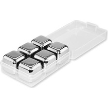 SHC4200 6'lı Çelik Metal Kaplama Viski Taşı Soğutma Buz Küpü