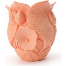 isiltikidsmoda Turuncu Floral Tasarımlı 3D Vazo Şık Ev Dekorasyon Aksesuarı - Lisinya