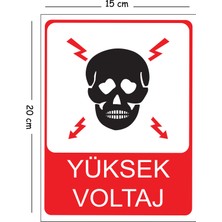 Mayeka Metal Yüksek Voltaj 15X20 cm Uyarı Iş Güvenliği Levhası