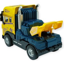 Metal Tır 1:24 - Sesli Işıklı Tır 13 cm - Sarı (Lisinya)