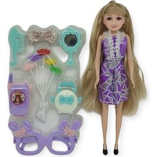 isiltikidsmoda Güzellik Seti 7 Parça Aksesuarlı Bebek Seti - Mor (Lisinya)