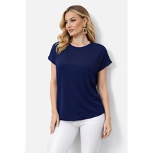 Lavella Kadın Triko Kısa Kol Bluz 12949 BGL-ST05311