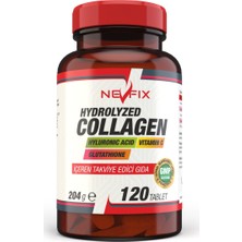 Nevfix Hydrolyzed Collagen Tablet 120 Adet Hyluronic Acid Vitamin C Glutathione İçeren Takviye Edici Gıda