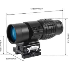 Magnifier 3x Yakınlaştırmalı Dürbün - 22MM Ray Uyumlu, Katlanır Yaylı Ayaklı ( Lisinya )