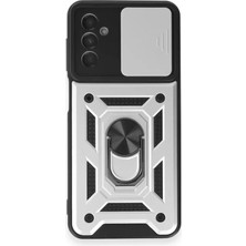 Uravas Store Samsung Galaxy M14 5g Kılıf Pars Lens Yüzüklü Silikon - Gümüş