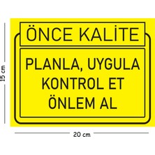 Mayeka Metal Planla Uygula Kontrol Et Önlem Al 15X20 cm Uyarı Iş Güvenliği Levhası