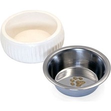 Mikopet Organik Seramik Mama Kabı Beyaz