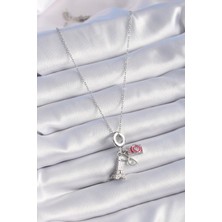 isiltikidsmoda 316L Çelik Gümüş Renk Eyfel Kule Fotoğraf Makinesi Model Charm Kadın Kolye - Lisinya