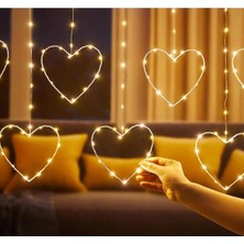 Çerçici Kalpli Perde LED Işıklar, Sevgililer Günü Romantik LED Aydınlatma