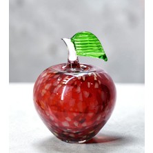 Felis Arte Kristal Cam Elma , Handmade , Murano Stili , Dekoratif ( Kırmızı )