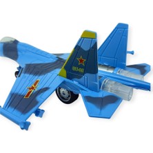 isiltikidsmoda Çek Bırak Metal Uçak Sesli Işıklı 22 cm - Mavi (Lisinya)