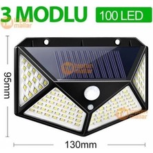 isiltikidsmoda Projektör 100 Ledli Işık Sensörlü Güneş Enerjili Solar Lamba ( Lisinya )