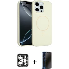 Cepte Toptan iPhone 15 Pro Max Yankı Form Serisi - Siyah 3D Antistatik Hayalet Cam Ekran Koruyucu + Gümüş Pvd Metal Kamera Lens