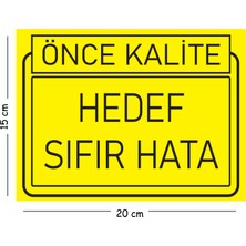 Mayeka Metal Hedef Sıfır Hata 15X20 cm Uyarı Iş Güvenliği Levhası