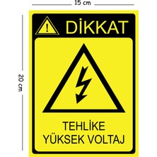 Mayeka Metal Dikkat Tehlike Yüksek Voltaj 15X20 cm Uyarı Iş Güvenliği Levhası