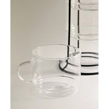 Standlı Borosilikat 4'lü Fincan Seti