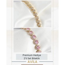 Vıp Pembe Baget + Vıp Yarım Topçuk 2’li Kadın Bileklik Seti