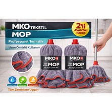Mko Tekstil 2'li Avantaj Paket Büyük Boy Mikrofiber Mop Başlığı