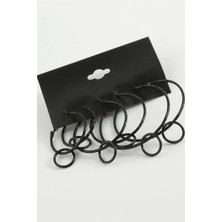 Ronanna Noktalı Iç Içe Metal Halka Küpe 6 Adet