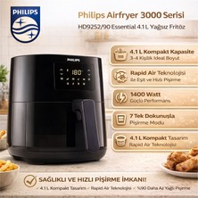 Philips Airfryer Essential L 4.1 Lt Yağsız Fritöz (3000 Serisi )+  Dijital Hassas Mutfak Tartısı Hediye