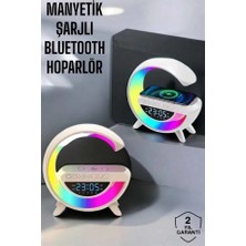 Rivera Tech Rvrthc Bluetooth Hoparlör 15W Kablosuz Hızlı Şarj LED Gece Lambası