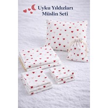 More Home Bebek Müslin Bez Battaniye Set 7 Parça Kalp Desenli Çok Renkli
